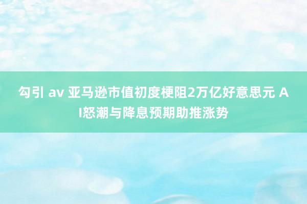 勾引 av 亚马逊市值初度梗阻2万亿好意思元 AI怒潮与降息预期助推涨势