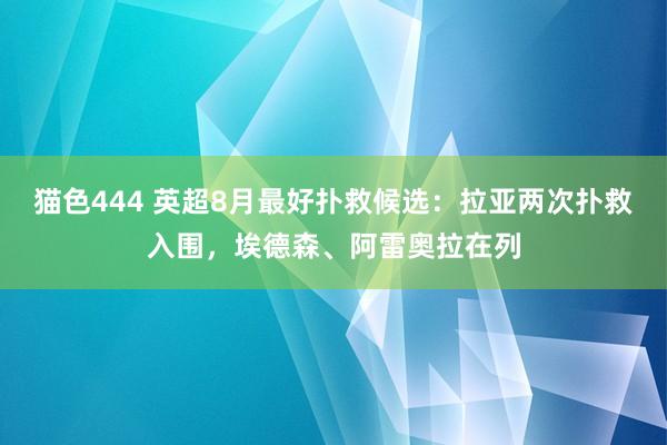 猫色444 英超8月最好扑救候选：拉亚两次扑救入围，埃德森、阿雷奥拉在列