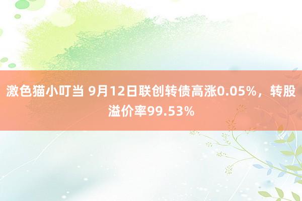 激色猫小叮当 9月12日联创转债高涨0.05%，转股溢价率99.53%