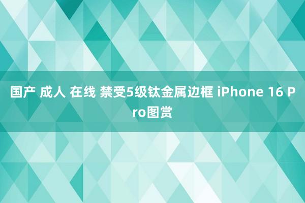 国产 成人 在线 禁受5级钛金属边框 iPhone 16 Pro图赏