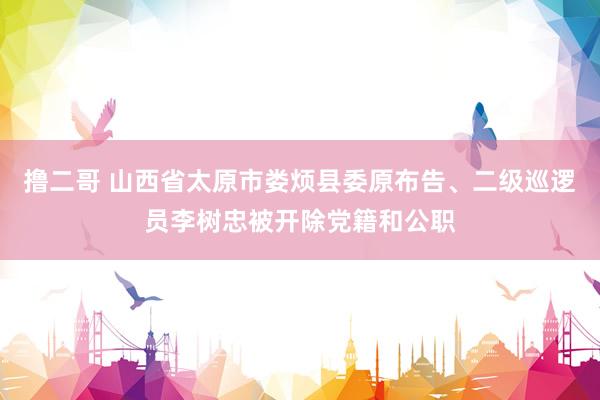 撸二哥 山西省太原市娄烦县委原布告、二级巡逻员李树忠被开除党籍和公职