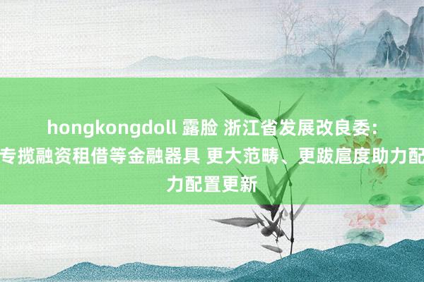 hongkongdoll 露脸 浙江省发展改良委：进一步专揽融资租借等金融器具 更大范畴、更跋扈度助力配置更新