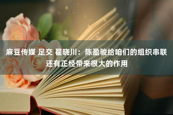 麻豆传媒 足交 翟晓川：陈盈骏给咱们的组织串联还有正经带来很大的作用