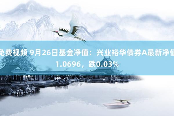 免费视频 9月26日基金净值：兴业裕华债券A最新净值1.0696，跌0.03%