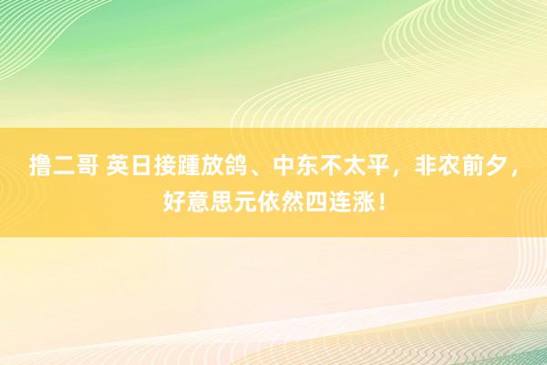 撸二哥 英日接踵放鸽、中东不太平，非农前夕，好意思元依然四连涨！