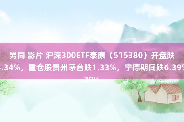 男同 影片 沪深300ETF泰康（515380）开盘跌4.34%，重仓股贵州茅台跌1.33%，宁德期间跌6.39%