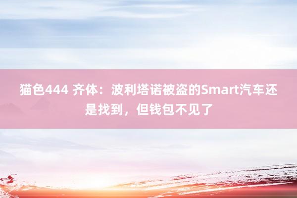 猫色444 齐体：波利塔诺被盗的Smart汽车还是找到，但钱包不见了