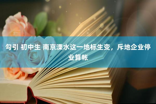 勾引 初中生 南京溧水这一地标生变，斥地企业停业算帐