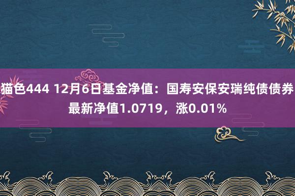 猫色444 12月6日基金净值：国寿安保安瑞纯债债券最新净值1.0719，涨0.01%