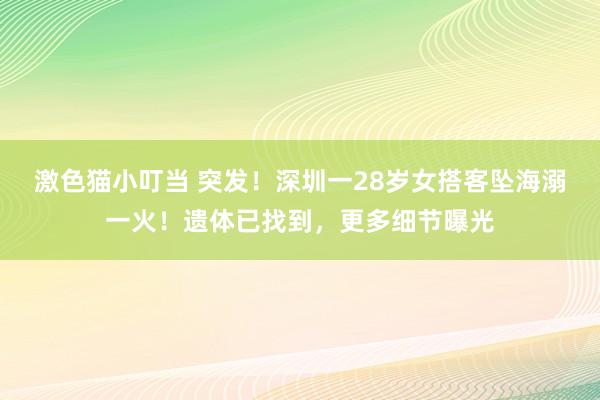 激色猫小叮当 突发！深圳一28岁女搭客坠海溺一火！遗体已找到，更多细节曝光