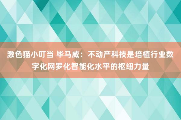 激色猫小叮当 毕马威：不动产科技是培植行业数字化网罗化智能化水平的枢纽力量