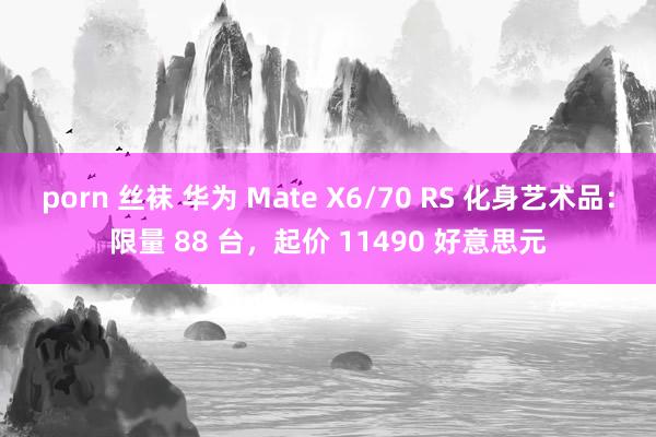 porn 丝袜 华为 Mate X6/70 RS 化身艺术品：限量 88 台，起价 11490 好意思元