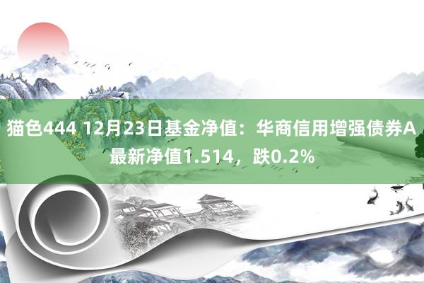 猫色444 12月23日基金净值：华商信用增强债券A最新净值1.514，跌0.2%