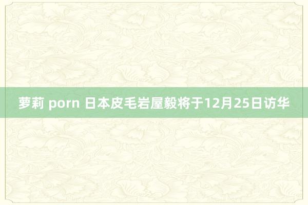 萝莉 porn 日本皮毛岩屋毅将于12月25日访华