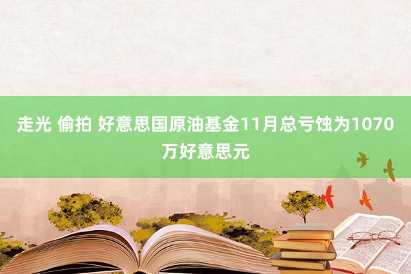 走光 偷拍 好意思国原油基金11月总亏蚀为1070万好意思元