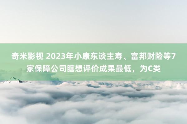 奇米影视 2023年小康东谈主寿、富邦财险等7家保障公司瞎想评价成果最低，为C类