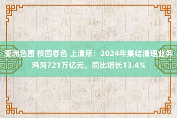 亚洲色图 校园春色 上清所：2024年集结清理业务鸿沟721万亿元，同比增长13.4%