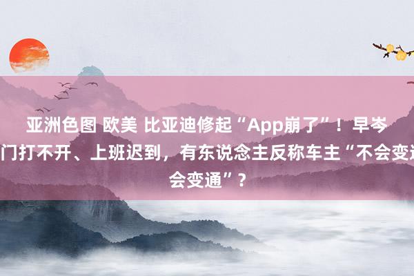 亚洲色图 欧美 比亚迪修起“App崩了”！早岑岭车门打不开、上班迟到，有东说念主反称车主“不会变通”？