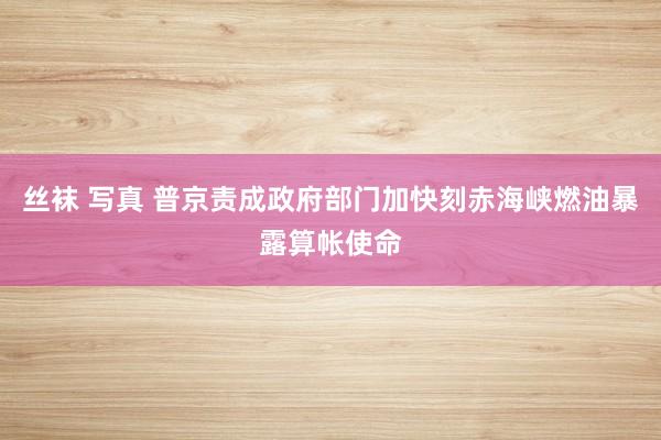 丝袜 写真 普京责成政府部门加快刻赤海峡燃油暴露算帐使命