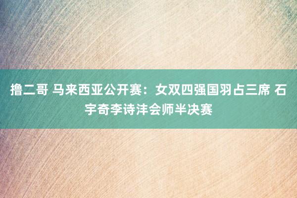 撸二哥 马来西亚公开赛：女双四强国羽占三席 石宇奇李诗沣会师半决赛