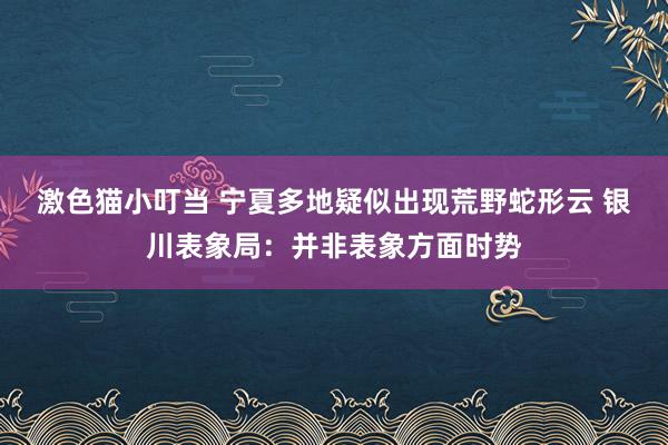 激色猫小叮当 宁夏多地疑似出现荒野蛇形云 银川表象局：并非表象方面时势