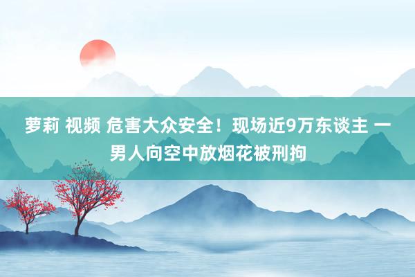 萝莉 视频 危害大众安全！现场近9万东谈主 一男人向空中放烟花被刑拘