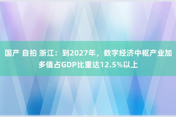 国产 自拍 浙江：到2027年，数字经济中枢产业加多值占GDP比重达12.5%以上