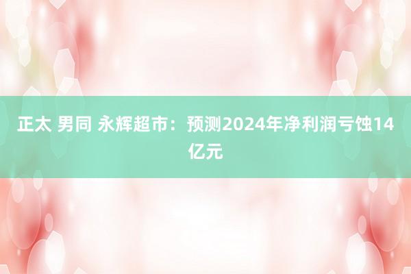 正太 男同 永辉超市：预测2024年净利润亏蚀14亿元