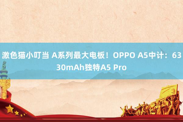 激色猫小叮当 A系列最大电板！OPPO A5中计：6330mAh独特A5 Pro